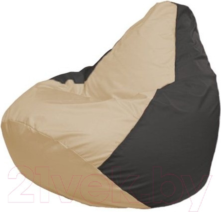 Изображение товара Бескаркасное кресло Flagman Груша Макси XXL Г2.1-134 (светло-бежевый/темно-серый)