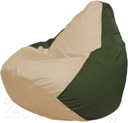 Изображение товара Бескаркасное кресло Flagman Груша Макси XXL Г2.1-135 (светло-бежевый/темно-оливковый)