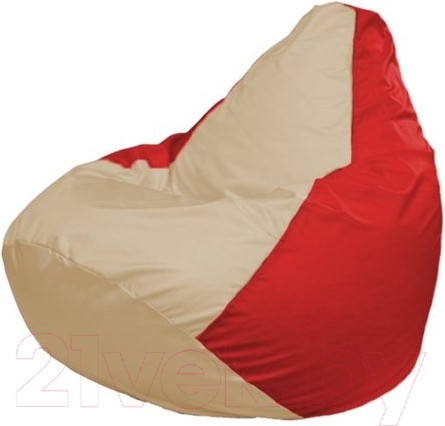 Изображение товара Бескаркасное кресло Flagman Груша Макси XXL Г2.1-145 (светло-бежевый/красный)