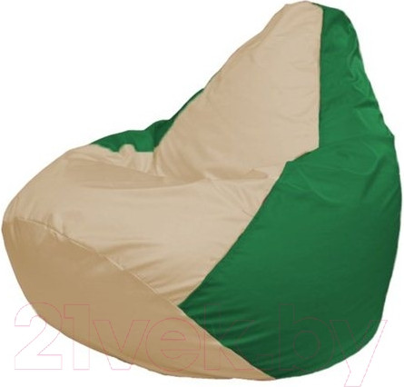 Изображение товара Бескаркасное кресло Flagman Груша Макси XXL Г2.1-147 (светло-бежевый/зеленый)
