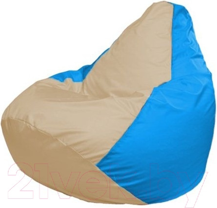 Изображение товара Бескаркасное кресло Flagman Груша Макси XXL Г2.1-149 (светло-бежевый/голубой)