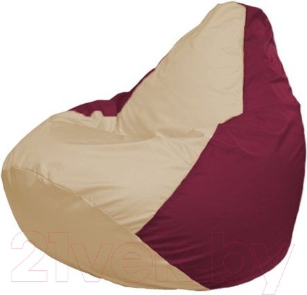 Изображение товара Бескаркасное кресло Flagman Груша Макси XXL Г2.1-150 (светло-бежевый/бордовый)