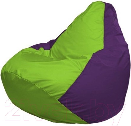 Изображение товара Бескаркасное кресло Flagman Груша Макси XXL Г2.1-155 (салатовый/фиолетовый)
