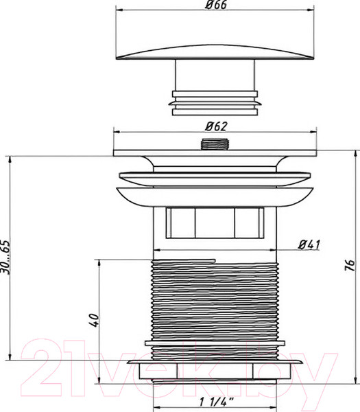 Изображение товара Донный клапан ОРИО ВХ-803