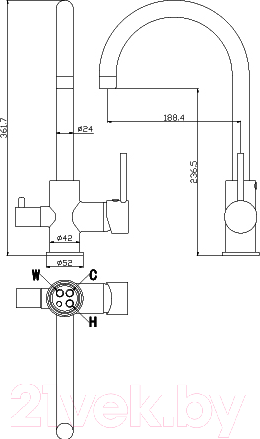 Изображение товара Смеситель Rossinka Silvermix Z35-28