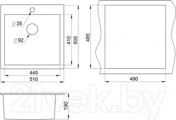 Изображение товара Мойка кухонная GRANULA GR-5102 (арктик)
