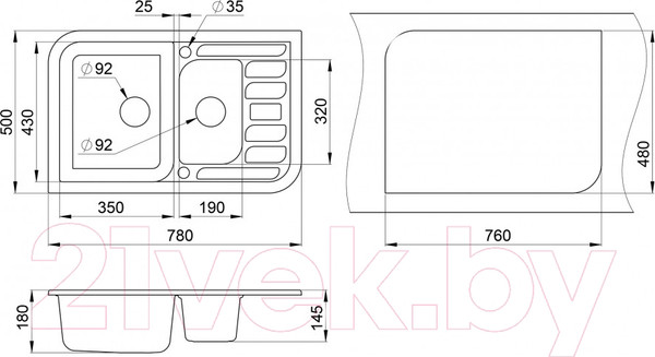 Изображение товара Мойка кухонная GRANULA GR-7803 (эспрессо)