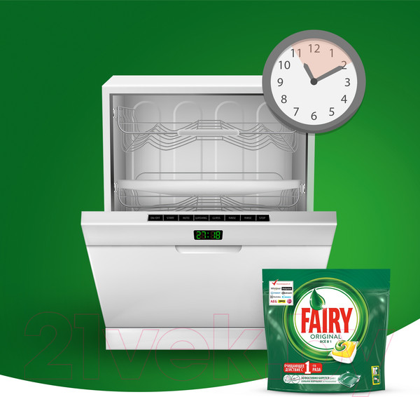Изображение товара Капсулы для посудомоечных машин Fairy All in One Лимон (48шт)