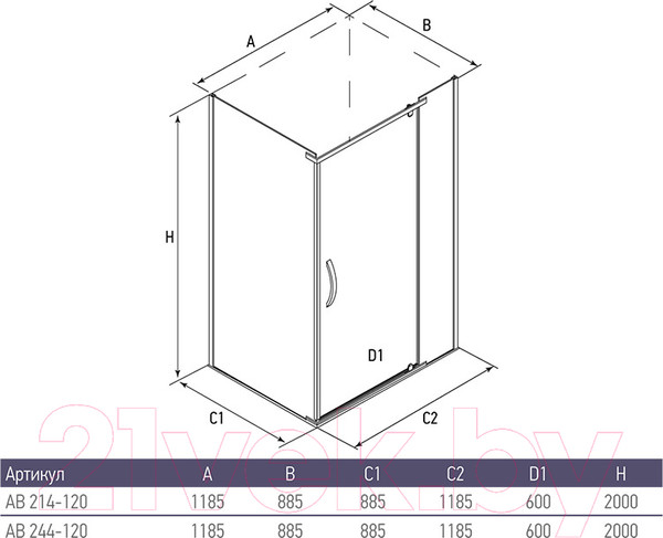 Изображение товара Душевой уголок Alex Baitler AB 214-120