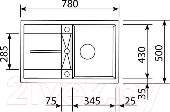 Изображение товара Мойка кухонная Zigmund & Shtain Rechteck 780 (осенняя трава)
