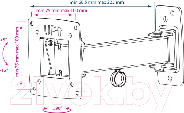 Изображение товара Кронштейн для телевизора Kromax Optima-103 (черный)
