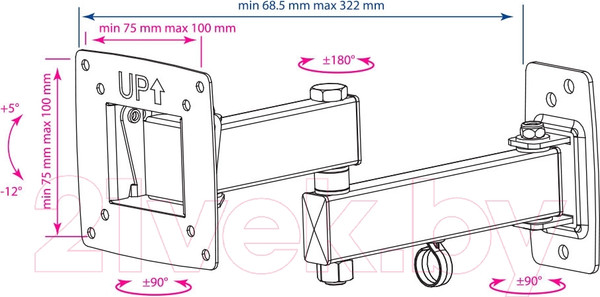 Изображение товара Кронштейн для телевизора Kromax Optima-104 (черный)