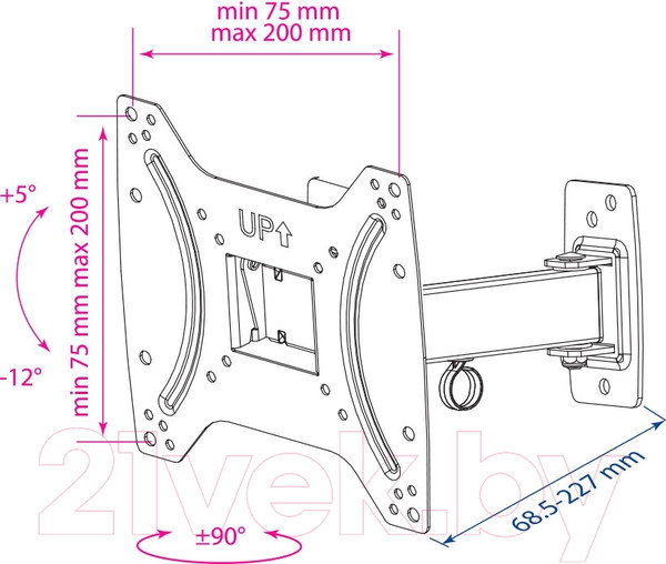 Изображение товара Кронштейн для телевизора Kromax Optima-203 (черный)
