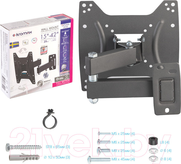 Изображение товара Кронштейн для телевизора Kromax Optima-204 (черный)