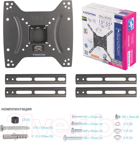 Изображение товара Кронштейн для телевизора Kromax Optima-402 (черный)