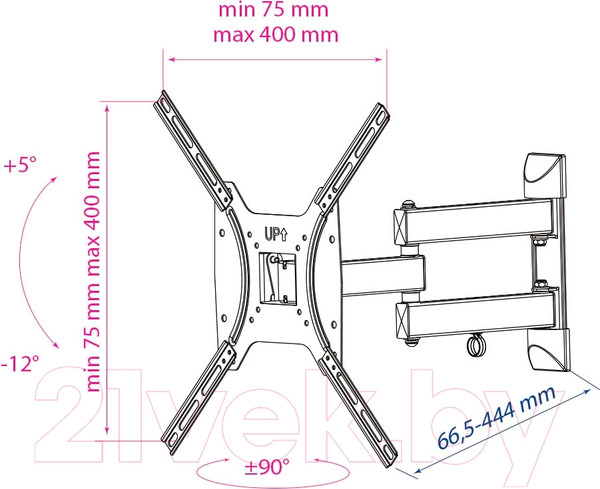 Изображение товара Кронштейн для телевизора Kromax Optima-404 (черный)
