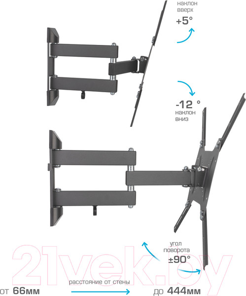 Изображение товара Кронштейн для телевизора Kromax Optima-404 (черный)