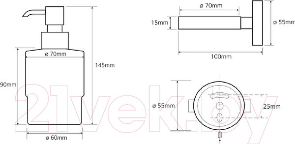 Изображение товара Дозатор для жидкого мыла Bemeta Omega 104109102