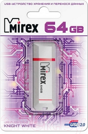 Изображение товара USB flash накопитель Mirex Knight White 64GB / 13600-FMUKWH64
