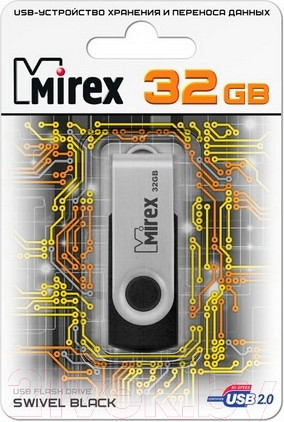 Изображение товара USB flash накопитель Mirex Swivel Black 32GB / 13600-FMURUS32