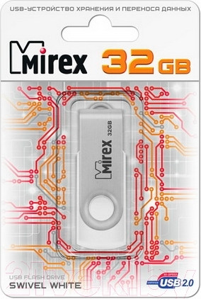 Изображение товара USB flash накопитель Mirex Swivel White 32GB (13600-FMUSWT32)