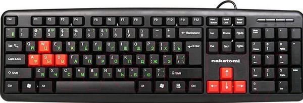Изображение товара Клавиатура Nakatomi KN-02U (черный/красный)