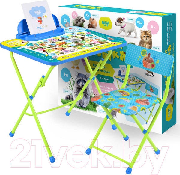 Изображение товара Комплект мебели с детским столом Ника КУ2/ПА Пушистая азбука