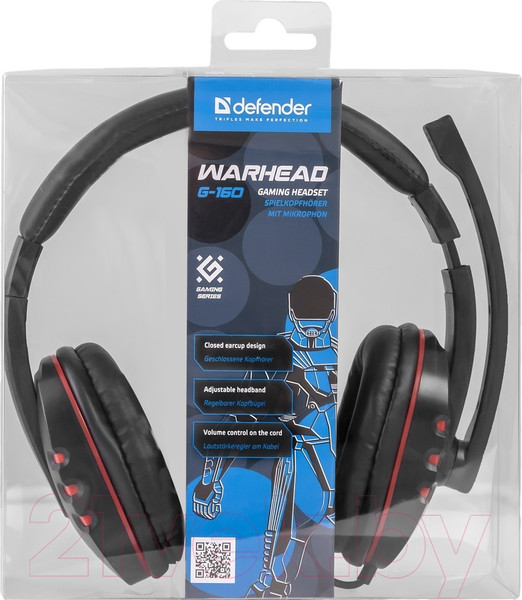 Изображение товара Наушники-гарнитура Defender Warhead G-160 / 64113 (черный )