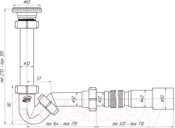 Изображение товара Сифон Ани Пласт Ани BD1016