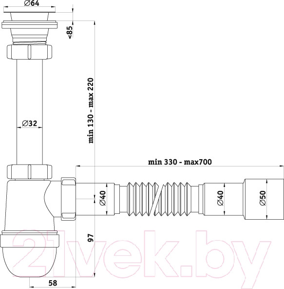 Изображение товара Сифон Ани Пласт Ани C2015