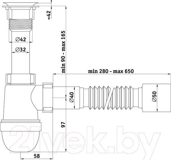 Изображение товара Сифон Ани Пласт Варяг C5010