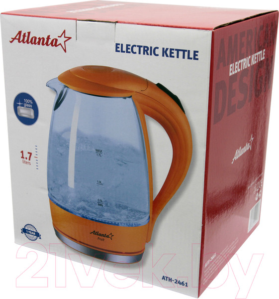 Изображение товара Электрочайник Atlanta ATH-2461 (оранжевый)
