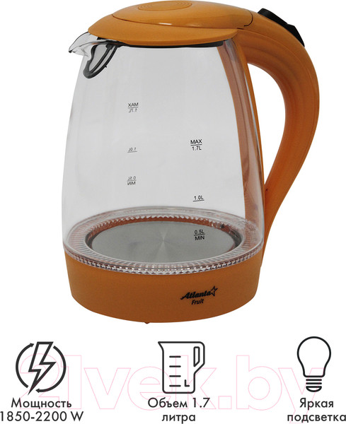 Изображение товара Электрочайник Atlanta ATH-2461 (оранжевый)