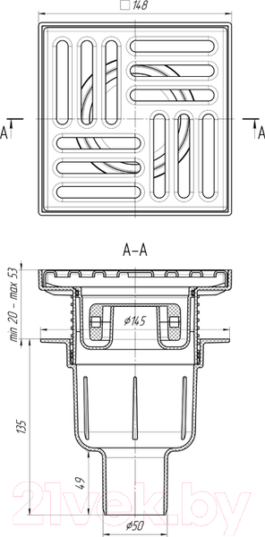 Изображение товара Трап для душа Ани Пласт TQ5712