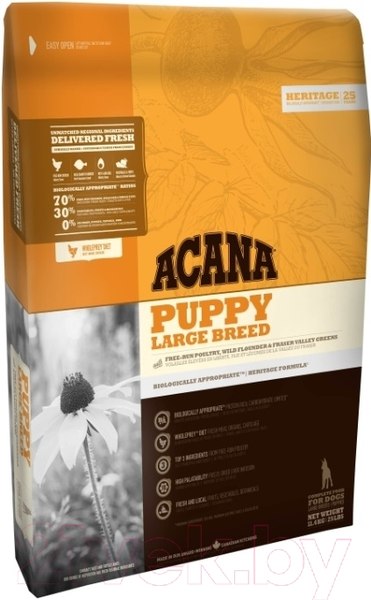 Изображение товара Сухой корм для собак Acana Heritage Puppy Large Breed (11.4кг)