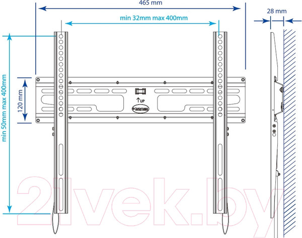Изображение товара Кронштейн для телевизора Kromax Flat-3 (черный)
