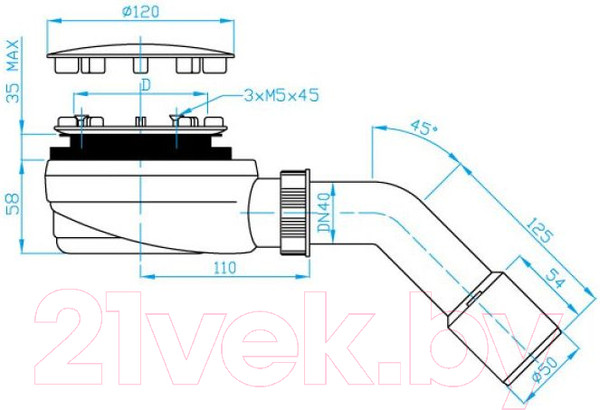 Изображение товара Сифон Plast Brno EWNN942