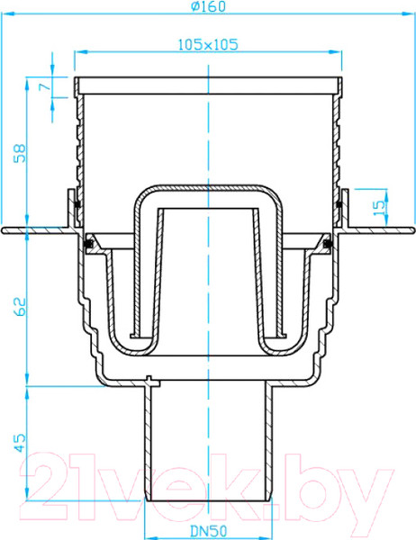 Изображение товара Трап для душа Plast Brno SI5PC00