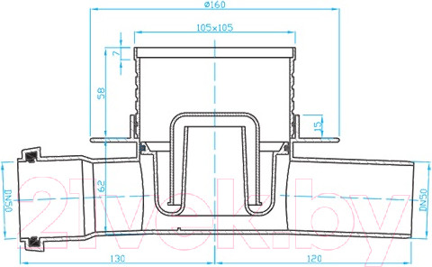 Изображение товара Трап для душа Plast Brno SI5TC00