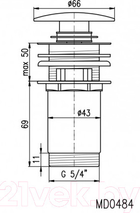 Изображение товара Донный клапан Slezak RAV MD0484SM