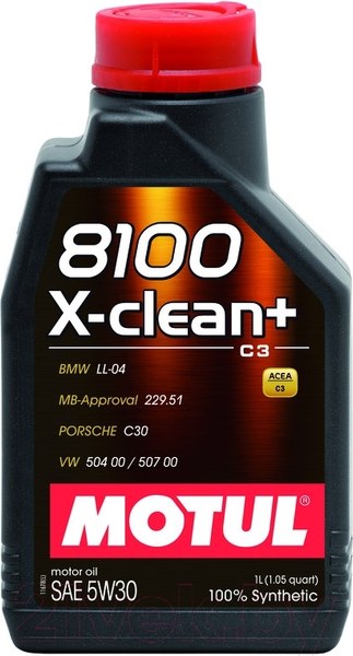 Изображение товара Моторное масло Motul 8100 X-clean+ 5W30 /  106376 (1л)
