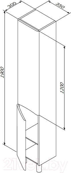 Изображение товара Шкаф-пенал для ванной AM.PM Like M80CSR0356WG