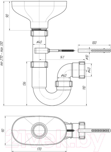 Изображение товара Сифон Ани Пласт Ани DR0100