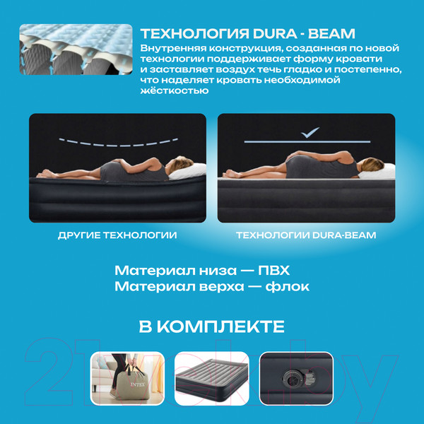 Изображение товара Надувная кровать Intex Queen Deluxe Pillow Rest 64136NP