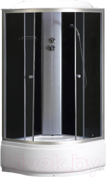 Изображение товара Душевая кабина Coliseum Simple T-100 (черный/тонированное стекло)