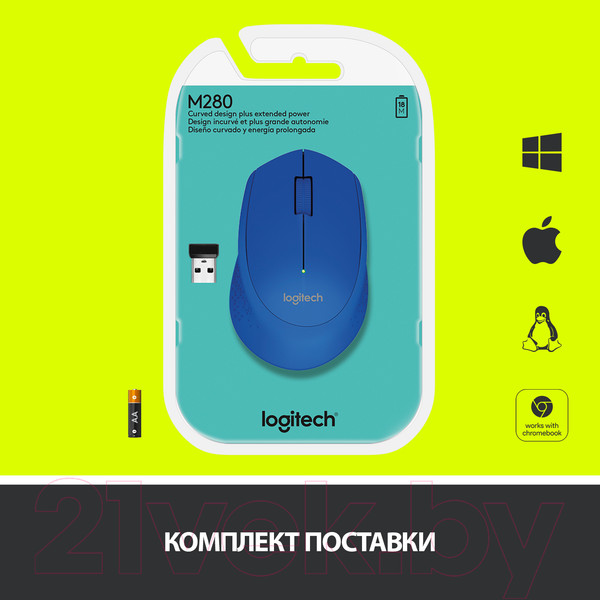 Изображение товара Мышь Logitech M280 910-004290 / 910-004309 (синий)