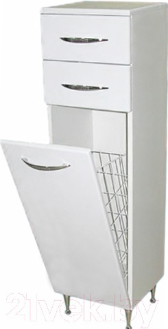 Изображение товара Шкаф-полупенал для ванной СанитаМебель Камелия-42к Д2 (белый)