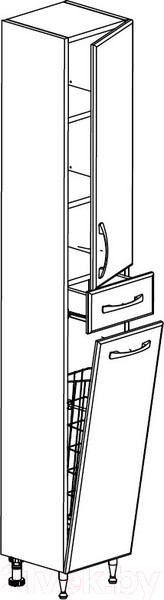 Изображение товара Шкаф-пенал для ванной СанитаМебель Камелия-53к Д2 (белый, правый)