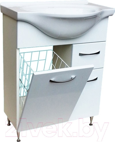 Изображение товара Тумба под умывальник СанитаМебель Камелия-65.12к Д2 (белый)