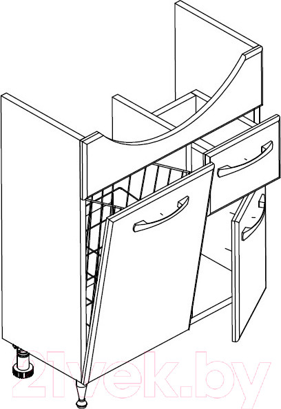 Изображение товара Тумба под умывальник СанитаМебель Камелия-65.12к Д2 (белый)